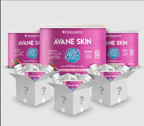 1un Avane Skin frutas vermelhas + 1un pêssego com tangerina + 1un chocolate + Brindes